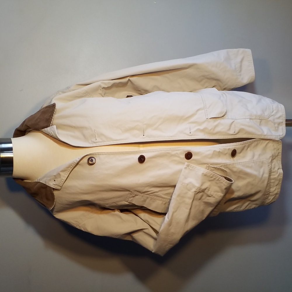 L. L. BEAN MEN'S COAT S Tan Khaki corduroy collar Field Coat